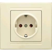 MD2912115 Розетка 1х с заземлением крем