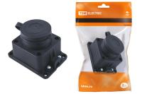 Розетка настенная с заглушкой каучук 2Р+РЕ 16А 250В IP44 TDM