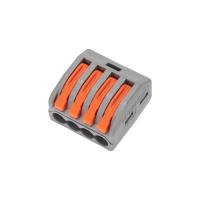 Универсальная клемма СМК 222-414, 4-проводная серая 0,08-2,5/4 мм² (блистер 5 шт/уп) REXANT