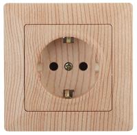 4-206-11 Intro Розетка 2P+E Schuko со шторками, 16А-250В, СУ, Solo, сосна (10/200/2000)