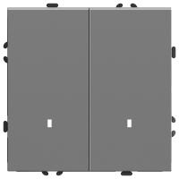 Выключатель 2-клавишный c индикатором (механизм), STEKKER, 250В, 10А, серия Эмили, RSW10-5102-10,  платиново-серый, soft touch