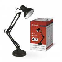 Светильник наст п/лампу на основании + струбцина СНО 15Ч 60Вт E27 230В ЧЕРНЫЙ IN HOME
