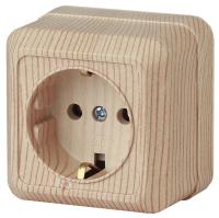 2-202-11 Intro Розетка 2P+E Schuko, 16А-250В, IP20, ОУ, Quadro, сосна (10/200/3600)