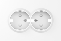 Накладка для розетки 2-й с заземлением, со шторками 16A 250 В~, глянцевый белый, серия A07