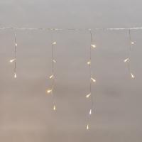 Гирлянда светодиодная Айсикл (бахрома) 5х0,6м, с эффектом мерцания, прозрачный провод, IP44, 230В, диоды ТЕПЛЫЕ БЕЛЫЕ, 112LED NEON-NIGHT