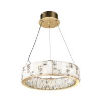 5072/60L HALL ODL24 615 золото/прозрачный/белый/металл/хрусталь/алебастр Люстра LED 60W 3700K CROSSA