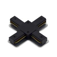 X-образный токопроводящий соединитель для шинопровода, черный, 103х103 мм