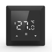 Термостат с датчиком пола с Wi-Fi, программируемый через приложение , 16 A, 55*55 мм, черное стекло