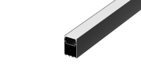 Накладной/подвесной алюминиевый профиль, 50х75х2000мм. В комплекте матовый экран, 2 торцевые заглушки, DN18, черный RAL9005