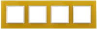 14-5104-21 ЭРА Рамка на 4 поста, стекло, Эра Elegance, жёлтый+бел (5/25/900)