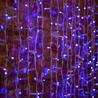 Гирлянда светодиодная Занавес 2х1,5м 360 LED СИНИЙ белый КАУЧУК IP67 постоянное свечение 230В соединяется NEON-NIGHT шнур в комплекте