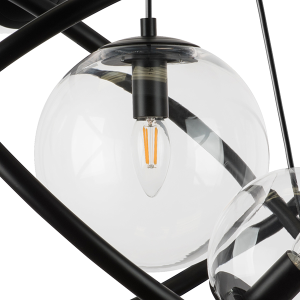 815390 Люстра CROCO 9х40W E14 ЧЕРНЫЙ МАТОВЫЙ