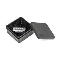 Коробка распределительная для прямого монтажа двухкомпонентная (HF) в комплекте с 4-кл. зажимами, сечение до 1,5 мм², 80х80х40 черная Промрукав