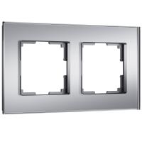 Рамка на 2 поста Senso (серебряный, стекло soft-touch) W0023106