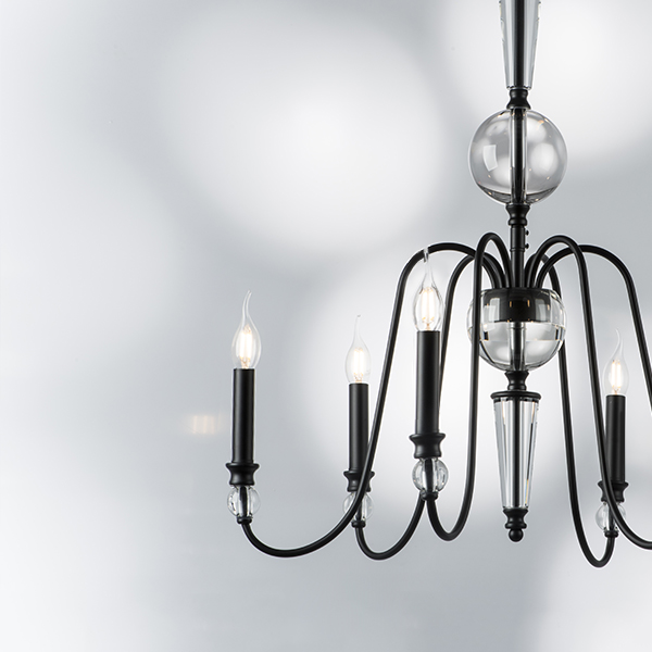 732067 Люстра RAGNO 6х40W E14 ЧЕРНЫЙ