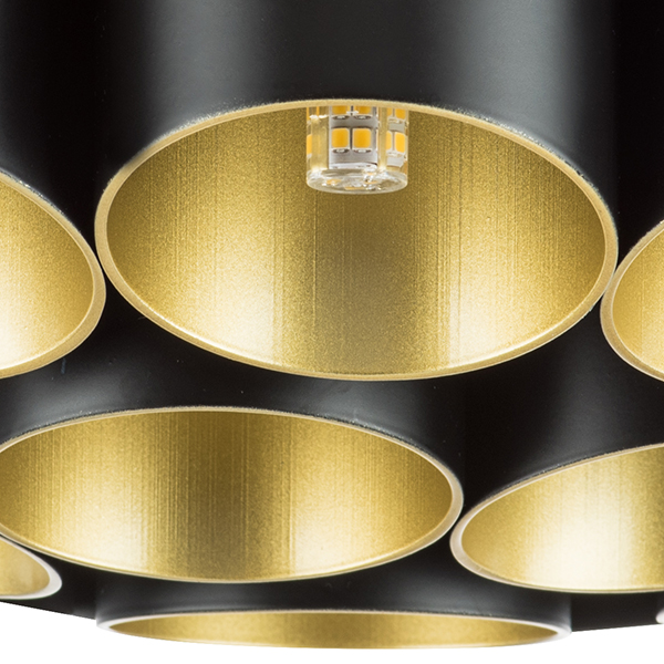 720227 Люстра SIENA 22х40W G9 ЧЕРНЫЙ/ЗОЛОТО