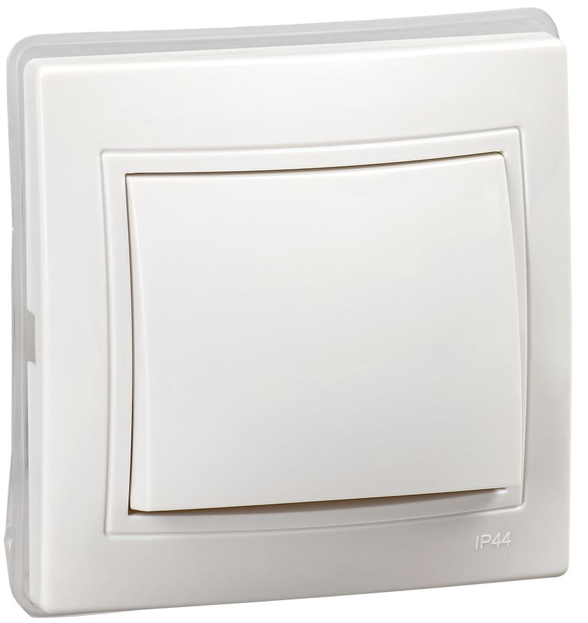KVARTA Выключатель 1-клавишный ВС10-1-0-КБ-44 10А IP44 белый IEK