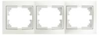 Рамка для розеток и выключателей Intro Plano 1-503-06 на 3 поста горизонтальная, СУ, перламутр