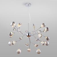 Подвесная люстра со стеклянными плафонами 554 хром / дымчатый