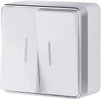 Выключатель двухклавишный с подсветкой Gallant (белый) / WL15-03-03 / W5020101