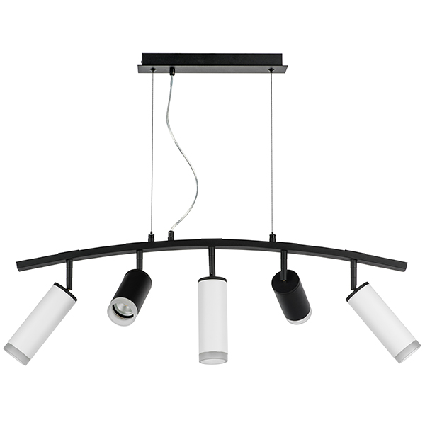 LR7353728630 Люстра RULLO 5х50W GU10 ЧЕРНЫЙ/БЕЛЫЙ (571735+214437-2+214486-3+202430-5)