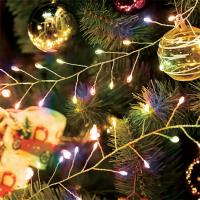 Светодиодная гирлянда Кластер (на проволоке) Feron CL584 линейная 12м  мультиколор, c питанием от сети 230V, прозрачный шнур