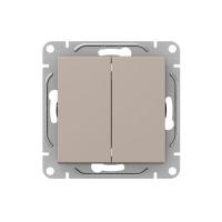 Механизм выключателя, двухклавишный, проходной, кремовый Эпика EKF