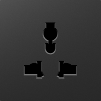 Накладка для  розетки мультистандарт, со шторками 16A 250 В~, матовый карбон, серия A07