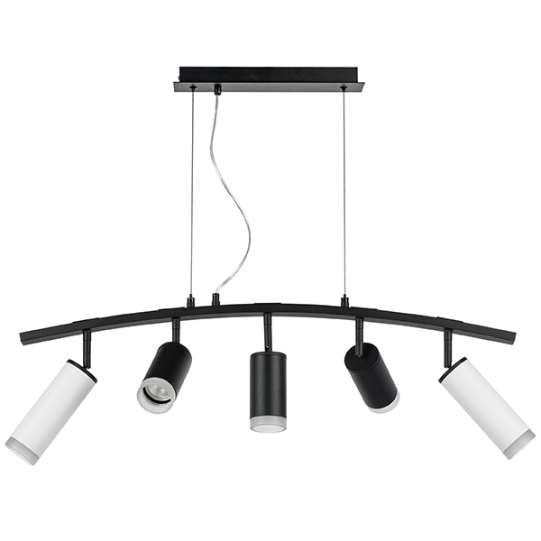 LR7358623730 Люстра RULLO 5х50W GU10 ЧЕРНЫЙ/БЕЛЫЙ (571735+214437-3+214486-2+202430-5)