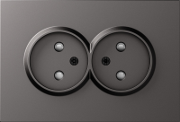 Накладка для розетки 2-й без заземления, со шторками 16A 250 В~, матовый титан, серия A07