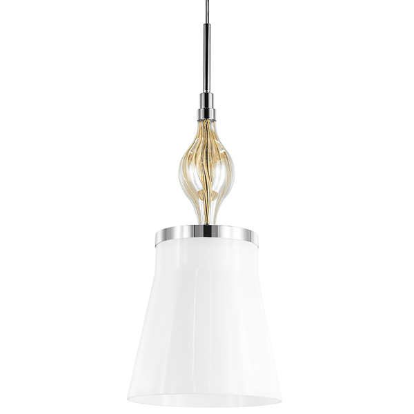 806010 Подвес ESCICA 1х40W E14 БЕЛЫЙ/КОНЬЯК/ХРОМ