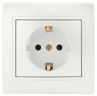 Розетка Intro Plano 1-202-06 с заземлением 2P+E Schuko, 16А-250В, IP20, СУ, перламутр