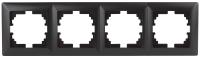 Рамка для розеток и выключателей Intro Solo 4-504-05 на 4 поста, СУ, антрацит