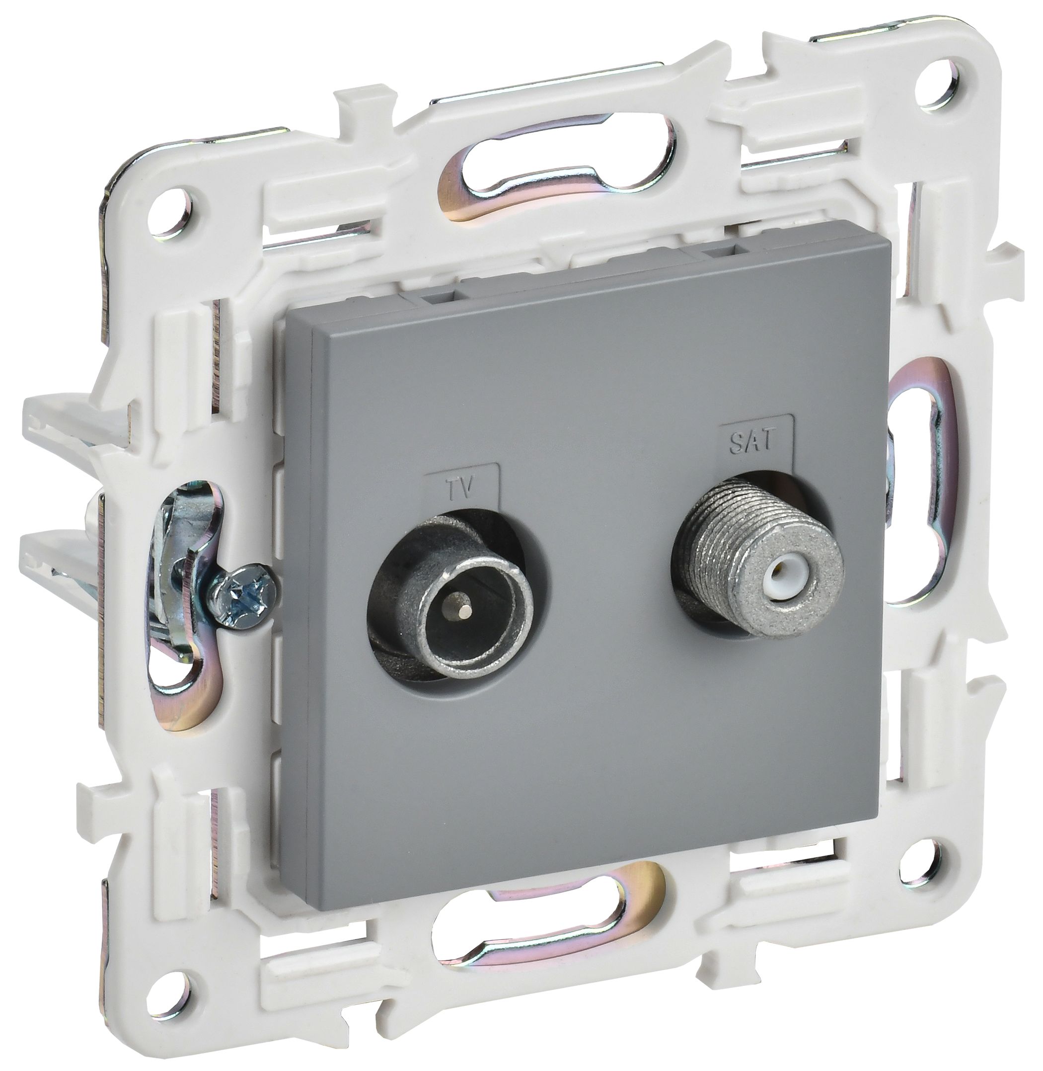 SKANDY Розетка двойная TV+SAT SK-A13Gr серый IEK