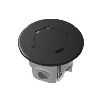 Лючок 2 мод. (1 мод. 45х45 мм.),  круглый, круглая крышка, антрацит, IP44, (с уст. набором)