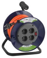 Удлинитель силовой ЭРА RPx-4s-2x1.0-40m на пластиковой катушке без заземления 4 розетки 40м ПВС 2х1мм2