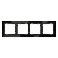 Рамка стеклянная VOLTUM S70 на 4 поста, (черный,стекло)