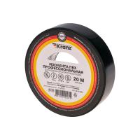 Изолента ПВХ профессиональная, 0,18х19 мм, 20 м, черная KRANZ