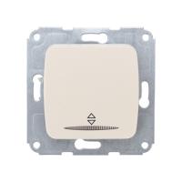 DEA Выключатель (переключатель) 1кл прох. (инд) с/у 10А мех. бежевый KRANZ