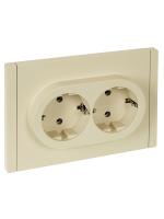 FORTE&PIANO Розетка 2-местная с заземлением без защитных шторок безвинтовое крепление 16А FP424 ваниль IEK
