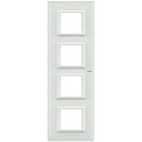 BT Axolute Белое стекло Рамка 2+2+2+2 мод прямоугольная вертикальная