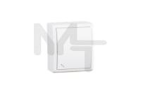 Выключатель проходной с подсветкой  IP54  10А 250В  винтовой зажим  S15A  белый