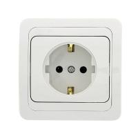 Лондон Розетка 1-местная с заземлением 16А белая EKF