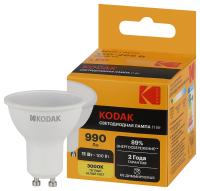 Лампочка светодиодная Kodak LED KODAK MR16-11W-830-GU10 GU10 11Вт софит теплый белый свет