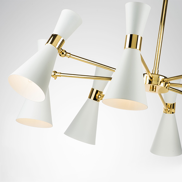 816086 Люстра DUMO 8х40W E14 БЕЛЫЙ МАТОВЫЙ/ЗОЛОТО