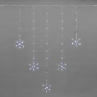 Гирлянда Светодиодный занавес из росы с фигурами Снежинок БЕЛЫЙ IP20 USB + пульт управления NEON-NIGHT