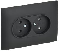 SKANDY Розетка 2-местная без заземления без защитных шторок 10А в сборе SK-R10G графит IEK