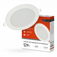 Панель сд встраиваемая круглая RLP 12Вт 230В 4000К 840Лм 170мм белая IP40 IN HOME