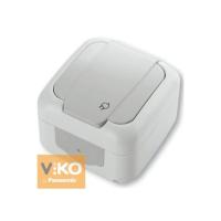 90555408 Розетка с з/к белая IP54 VIKO Palmiye