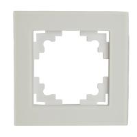 Рамка 1-местная, стекло, STEKKER, GFR00-7001-01М, серия Катрин, белый матовый